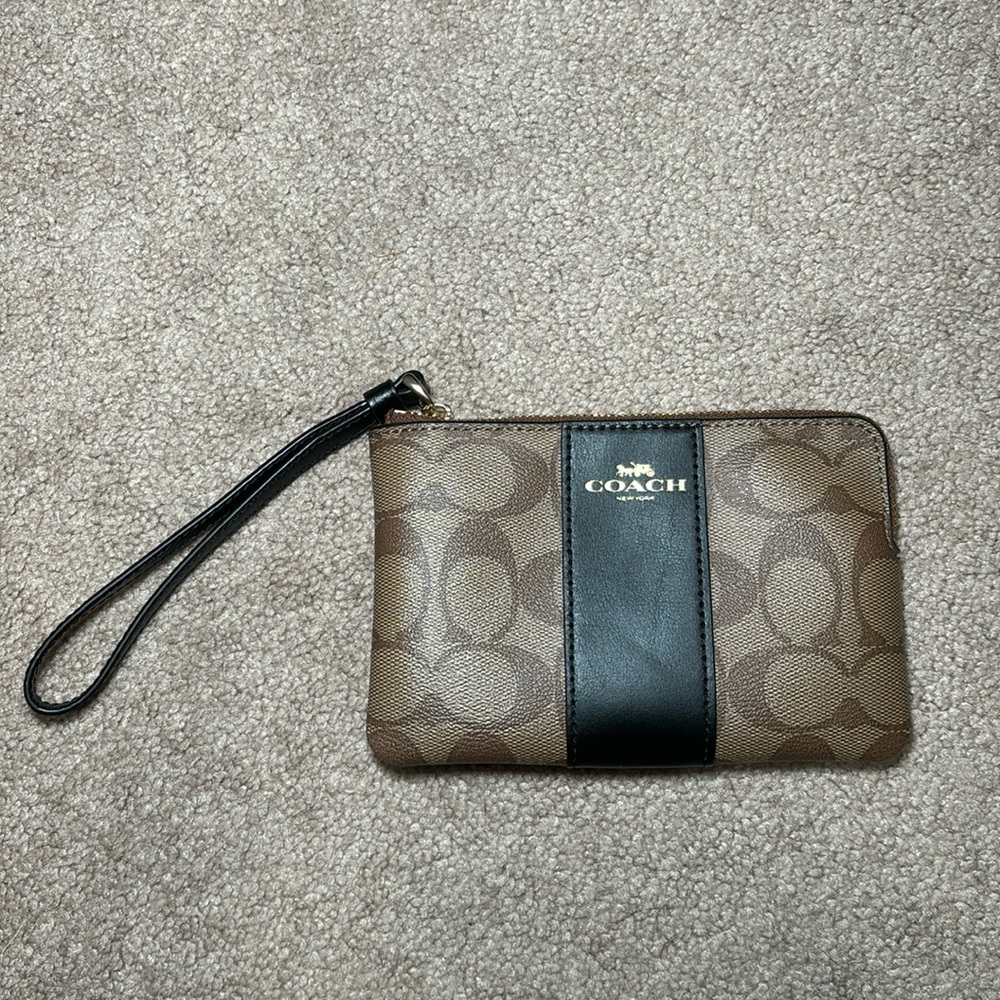 Brown & Black Coach wristlet